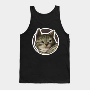 Bored cat round Tank Top